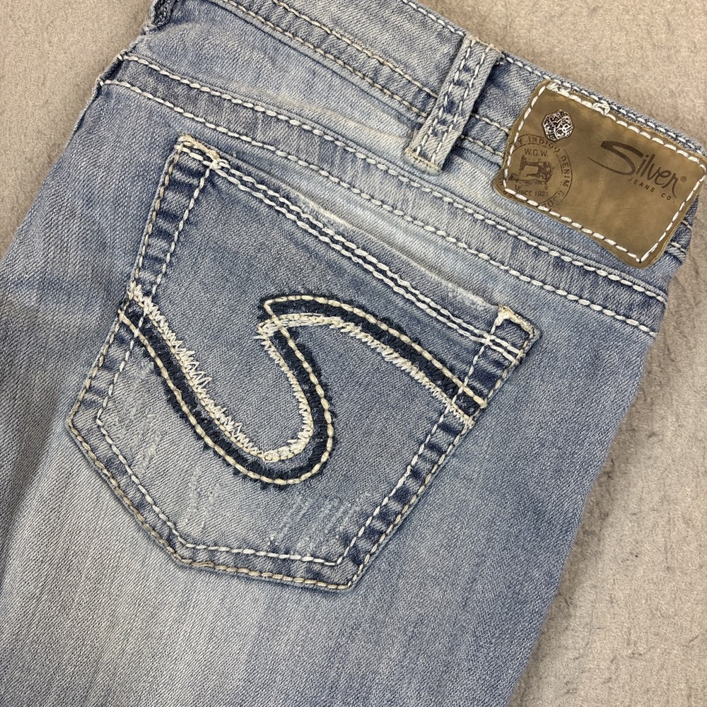 Silver Jeans Co Tuesday Low Rise Bootcut Light Wash Blue Denim Jeans Women 34X31